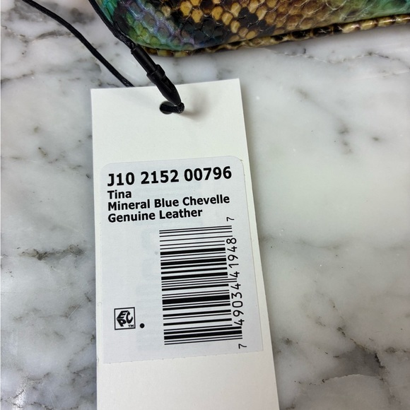 NWT Brahmin Mineral Blue Chevelle Snake Embossed Tina Cosmetic Case - Picture 8 of 8